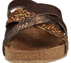 Zehentrenner & Sandalen*LAZAMANI Damen Pantoletten modische Sommer-Schuhe Zehen-Trenner 75.715 Braun