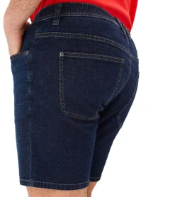 Große Größen|Shorts & Bermudas*O46bpx leichte Herren Jeans-Shorts Loose-Fit Denim-Bermuda mit Bequembund kurze Hose aus Bio-Baumwolle in Dunkel-Blau oder Hell-Blau