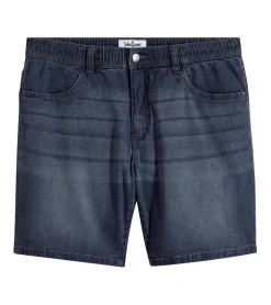 Große Größen|Shorts & Bermudas*O46bpx leichte Herren Jeans-Shorts Loose-Fit Denim-Bermuda mit Bequembund kurze Hose aus Bio-Baumwolle in Dunkel-Blau oder Hell-Blau