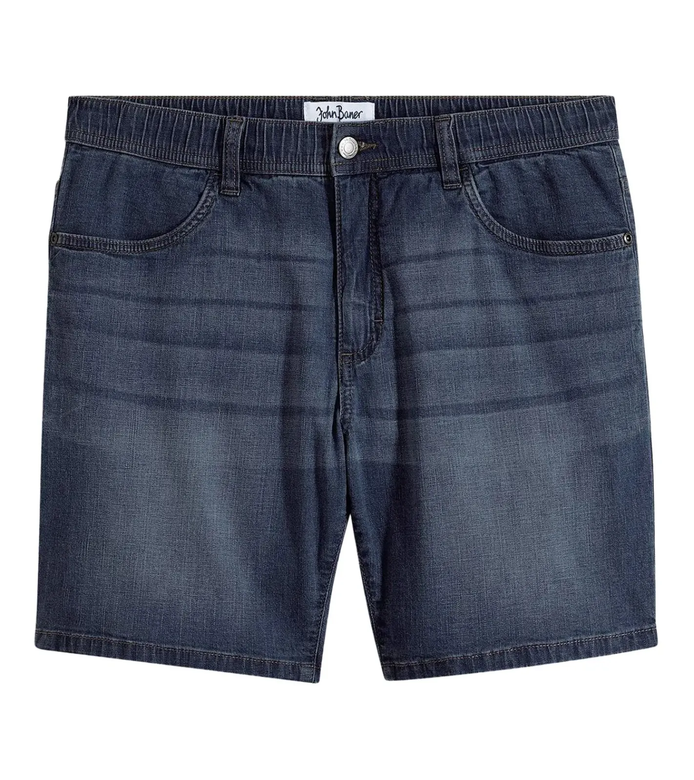 Shorts & Bermudas*O46bpx leichte Herren Jeans-Shorts Loose-Fit Denim-Bermuda mit Bequembund kurze Hose aus Bio-Baumwolle 913729 Dunkel-Blau