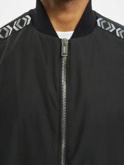 Große Größen|Mäntel & Jacken*Les Hommes Bomberjacke Schwarz/Weiß