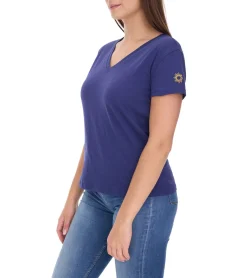 Tops & T-Shirts*Les Tropeziennes Damen T-Shirt schlichtes Baumwoll-Shirt Kurzarm-Shirt 1 112 3340C Navy