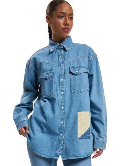 Poloshirts & Blusen*LEVI´S Dorsey XL Westernhemd AA020 Indigo Destructed