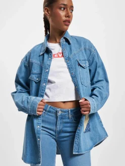 Poloshirts & Blusen*LEVI´S Dorsey XL Westernhemd AA020 Indigo Destructed