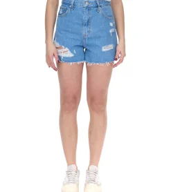 Shorts & Bermudas*LEVI´S High Waisted Mom-Shorts für Damen im Destroyed-Look Denim kurze Hose A19650010 Blau