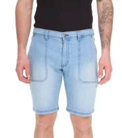 Große Größen|Shorts & Bermudas*O46bpx lässige Herren Stretch Jeans-Bermuda kurze Denim-Shorts Loose-Fit in angesagtem Vintage-Look 956411 Blau