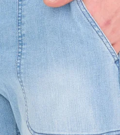 Große Größen|Shorts & Bermudas*O46bpx lässige Herren Stretch Jeans-Bermuda kurze Denim-Shorts Loose-Fit in angesagtem Vintage-Look 956411 Blau