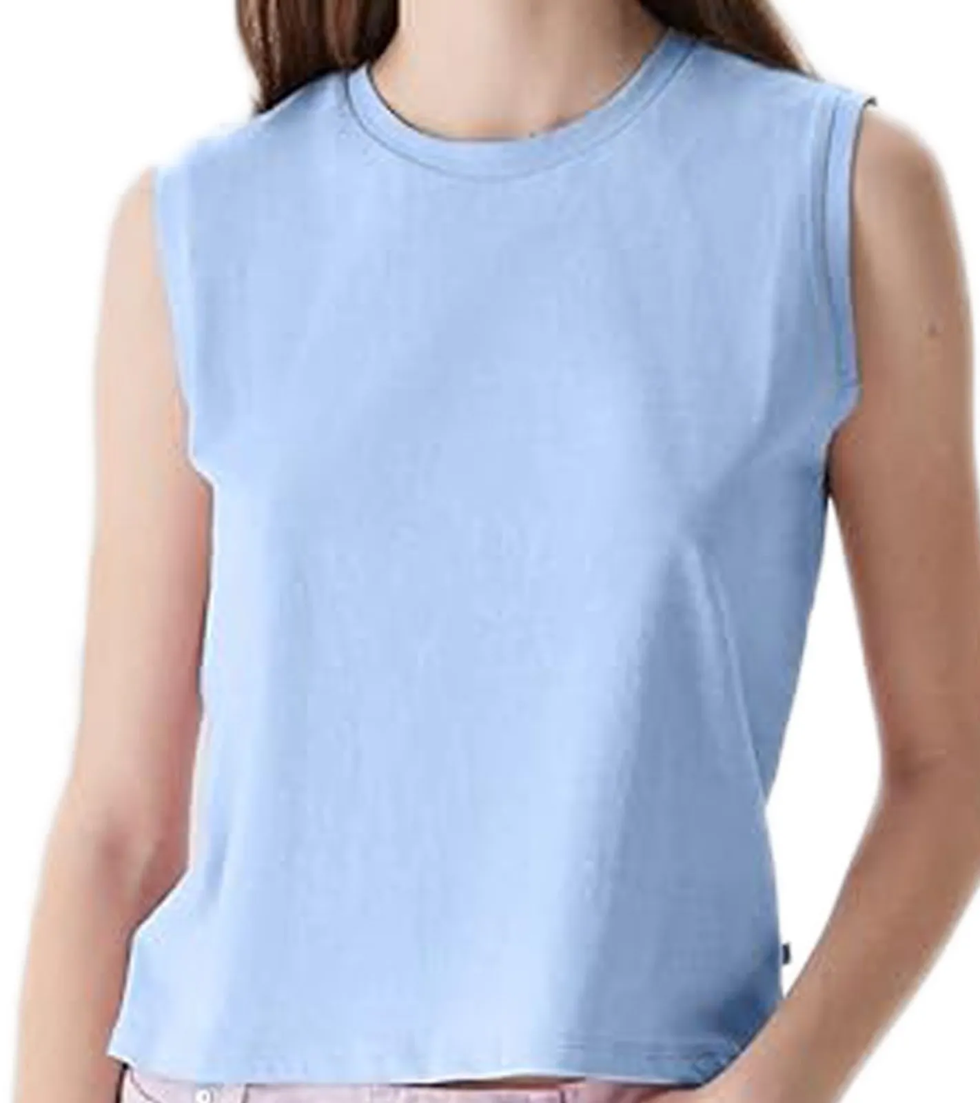 Tops & T-Shirts*LTB DANOLO Damen Tank-Top Baumwoll-Shirt ärmelloses Sommer-Shirt 74457863 Hellblau