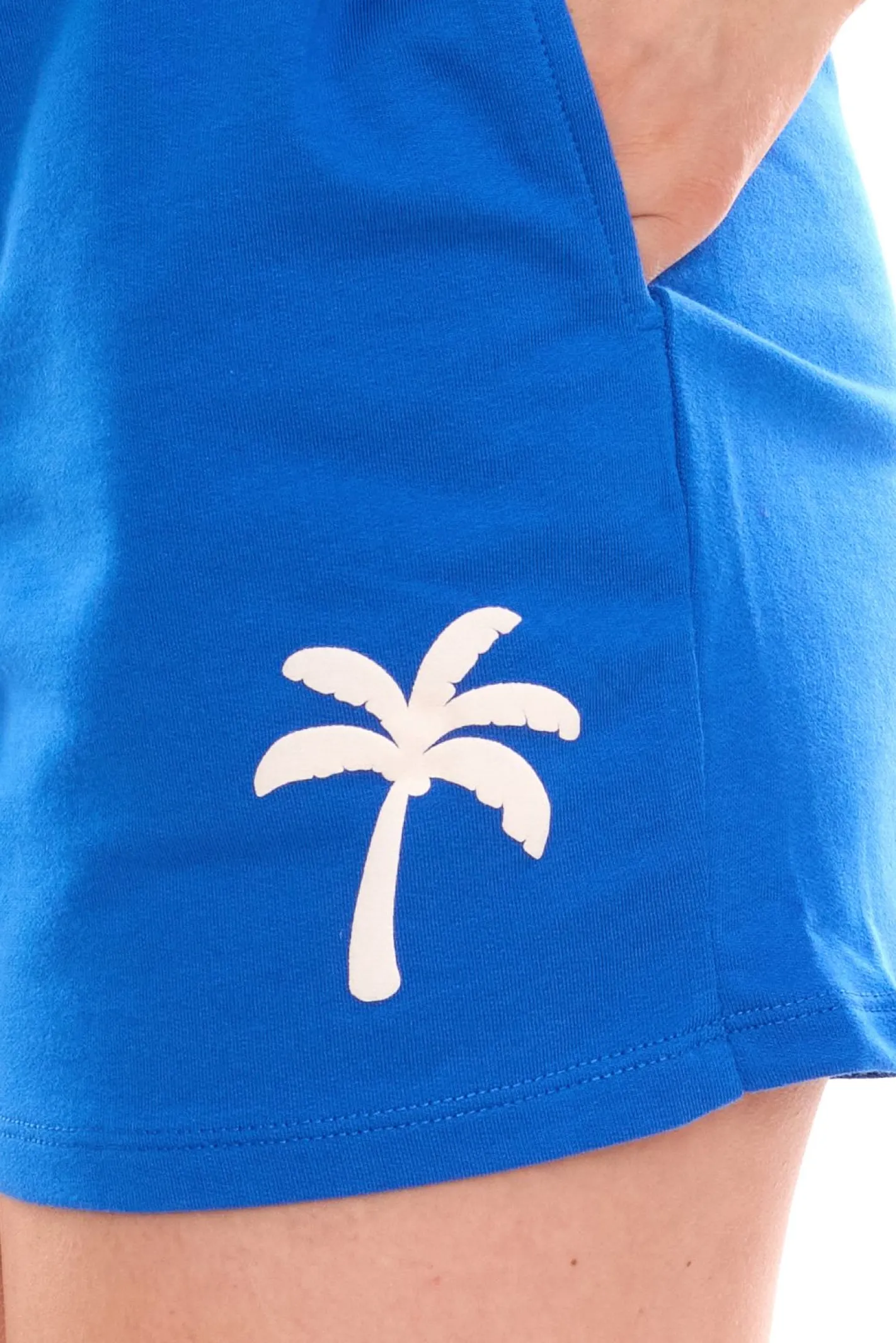 Shorts & Bermudas*LTB Gonene Damen Shorts kurze Sommer-Hose mit Palmenstick Sweat-Hose Blau oder Weiß