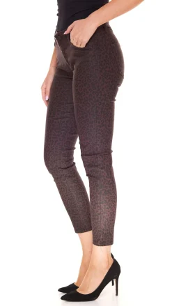 Hosen & Jeans*LTB Lonia Coated Damen Super Skinny Jeans mit Leopard-Waschung Mid Rise Hose 51032 14533 51944 Bordeaux-Rot