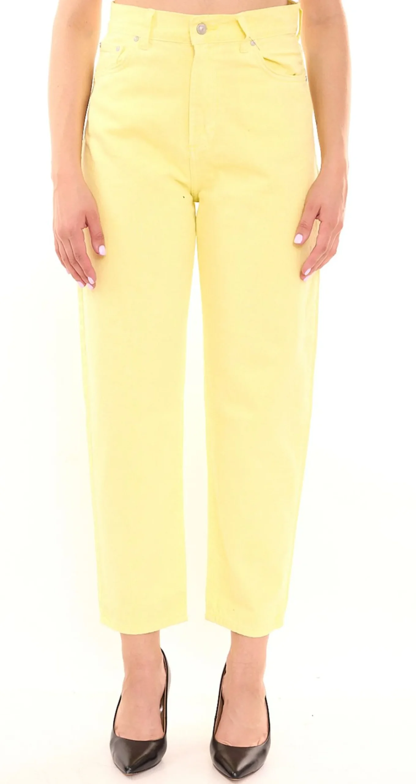 Hosen & Jeans*LTB Shena Damen Jeans modische 7/8-Hose im 5-Pocket-Style Loose-Fit 81562566 Gelb