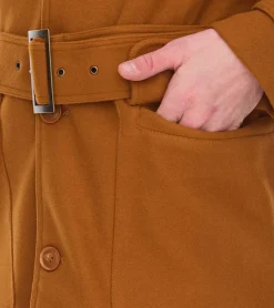 Jacken & Mäntel*O46bpx Mantel für Herren mit Woll-Anteil Herbst-Jacke mit Gürtel Langarm mit Knöpfen Winter-Jacke 936768 Braun