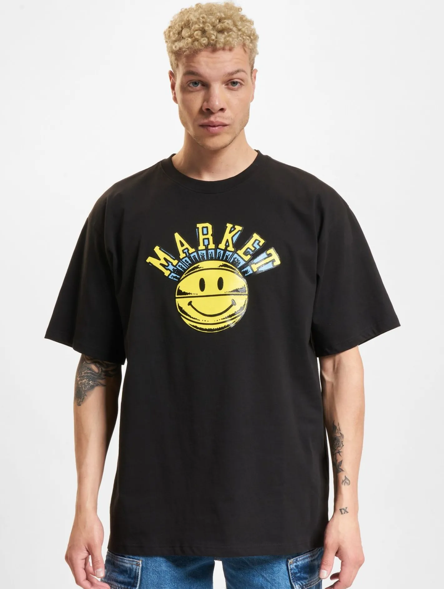 T-Shirts & Tank Tops*Market Smiley Hoops T-Shirts schwarz