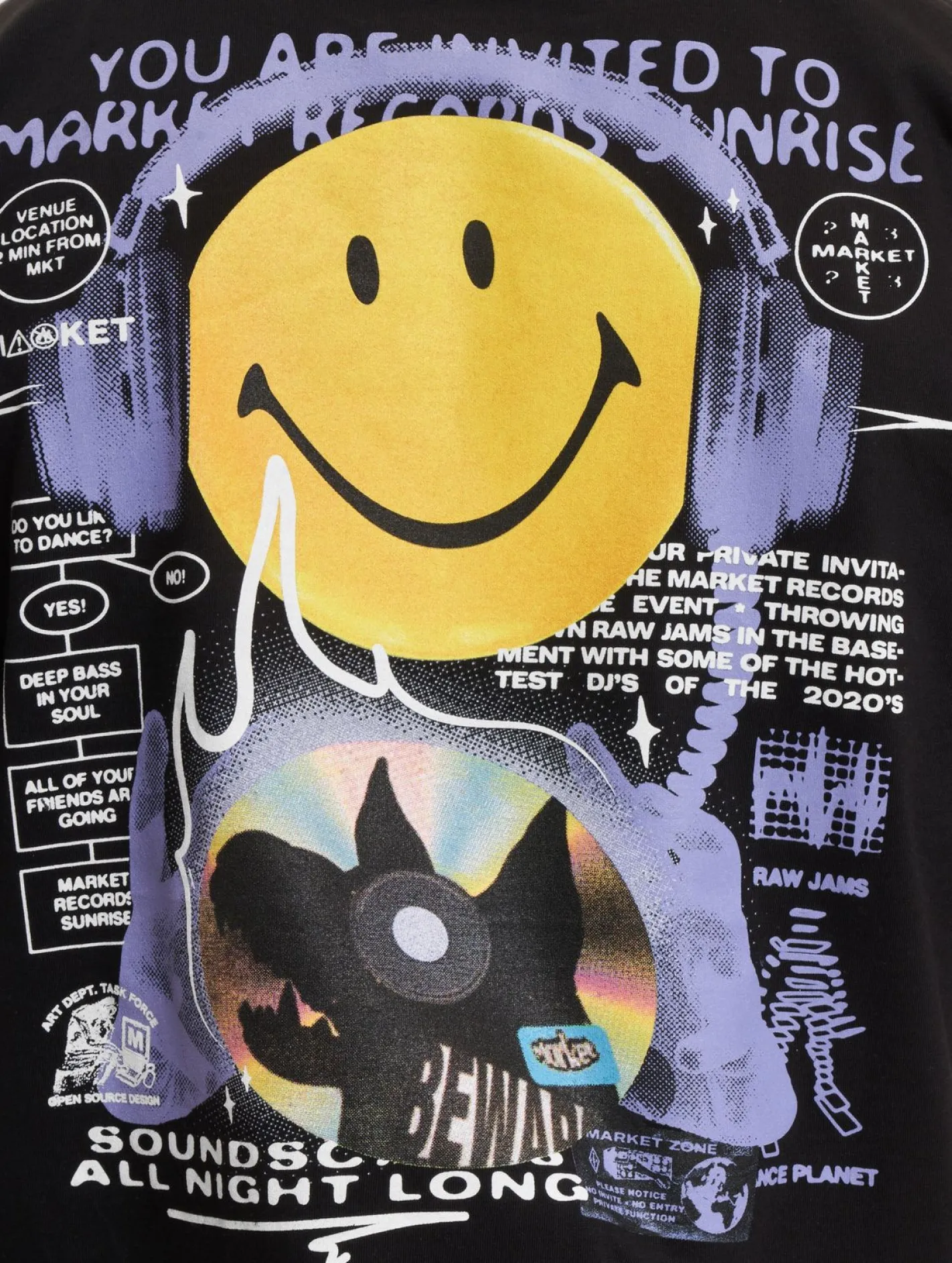 T-Shirts & Tank Tops*Market Smiley Afterhours T-Shirts schwarz