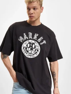 T-Shirts & Tank Tops*Market Smiley Brickhouse T-Shirts verwaschen schwarz