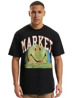 T-Shirts & Tank Tops*Market Smiley Out Of Body T-Shirts verwaschen schwarz