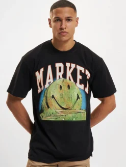 T-Shirts & Tank Tops*Market Smiley Out Of Body T-Shirts verwaschen schwarz