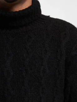 Pullover & Sweater*MARNI Großes Rollkragen-Sweatshirt mit Fuzzy-Ruß, Schwarz