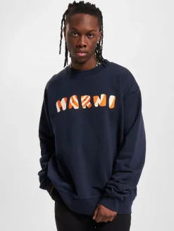 Pullover & Sweater*MARNI Herren Sweatshirt aus hochwertigem Baumwollmix mit modernem Schnitt und stilvollem Design Marineblau
