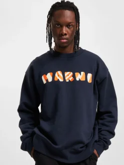 Pullover & Sweater*MARNI Herren Sweatshirt aus hochwertigem Baumwollmix mit modernem Schnitt und stilvollem Design Marineblau