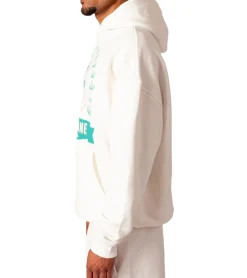 Pullover & Sweater*MARY JANE BERLIN Herren Kapuzen-Pullover mit Logo oder Schriftzug Print modischer Baumwoll-Pullover Hoodie 2406-4-SW Weiß oder Hell Blau