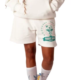 Shorts & Bermudas*MARY JANE BERLIN Herren Sweat-Shorts mit 窶廬N PEACE WE TRUST窶ß Weiß