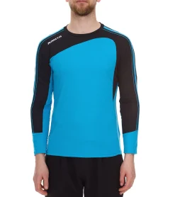 Pullover & Sweater|Jogginghosen & Fitnessmode*masita Herren Fitness-Pullover mit ClimaTech+ Technologie Langarm-Shirt Sport-Trikot Torwarttrikot 8516-2315 Blau/Schwarz