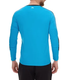 Pullover & Sweater|Jogginghosen & Fitnessmode*masita Herren Fitness-Pullover mit ClimaTech+ Technologie Langarm-Shirt Sport-Trikot Torwarttrikot 8516-2315 Blau/Schwarz