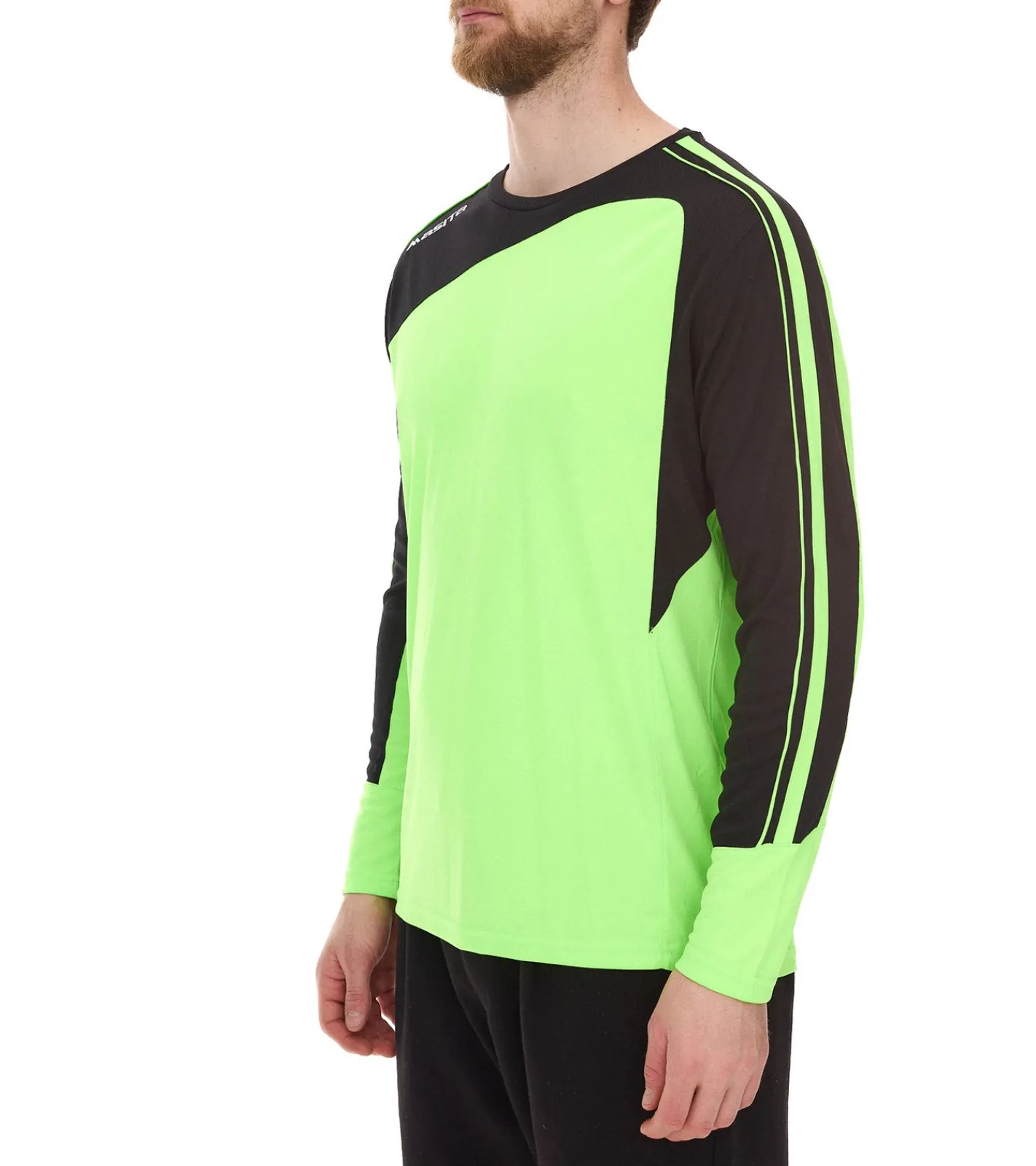 Jogginghosen & Fitnessmode|Pullover & Sweater*masita Herren Fitness-Pullover mit ClimaTech+ Technologie Langarm-Shirt Sport-Trikot Torwarttrikot 8516-4215 Neon-Grün/Schwarz