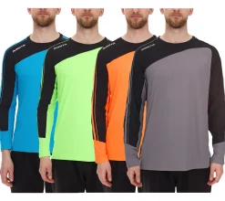 Jogginghosen & Fitnessmode|Pullover & Sweater*masita Herren Fitness-Pullover mit ClimaTech+ Technologie Langarm-Shirt Sport-Trikot Torwarttrikot 8516 Neon-Orange/Neon-Grün/Blau oder Grau