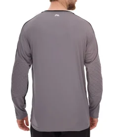 Jogginghosen & Fitnessmode|Pullover & Sweater*masita Herren Fitness-Pullover mit ClimaTech+ Technologie Langarm-Shirt Sport-Trikot Torwarttrikot 8516 Neon-Orange/Neon-Grün/Blau oder Grau