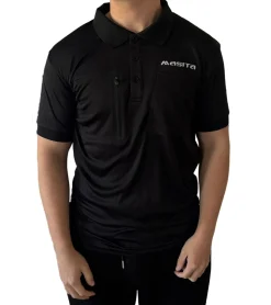 Jogginghosen & Fitnessmode|T-Shirts & Tank Tops*masita Herren Fitness-T-Shirt mit ClimaTech+ Technologie und Reißverschluss Brusttasche Kurzarm-Shirt Polo-Shirt Sport-T-Shirt 2014 1500 Schwarz