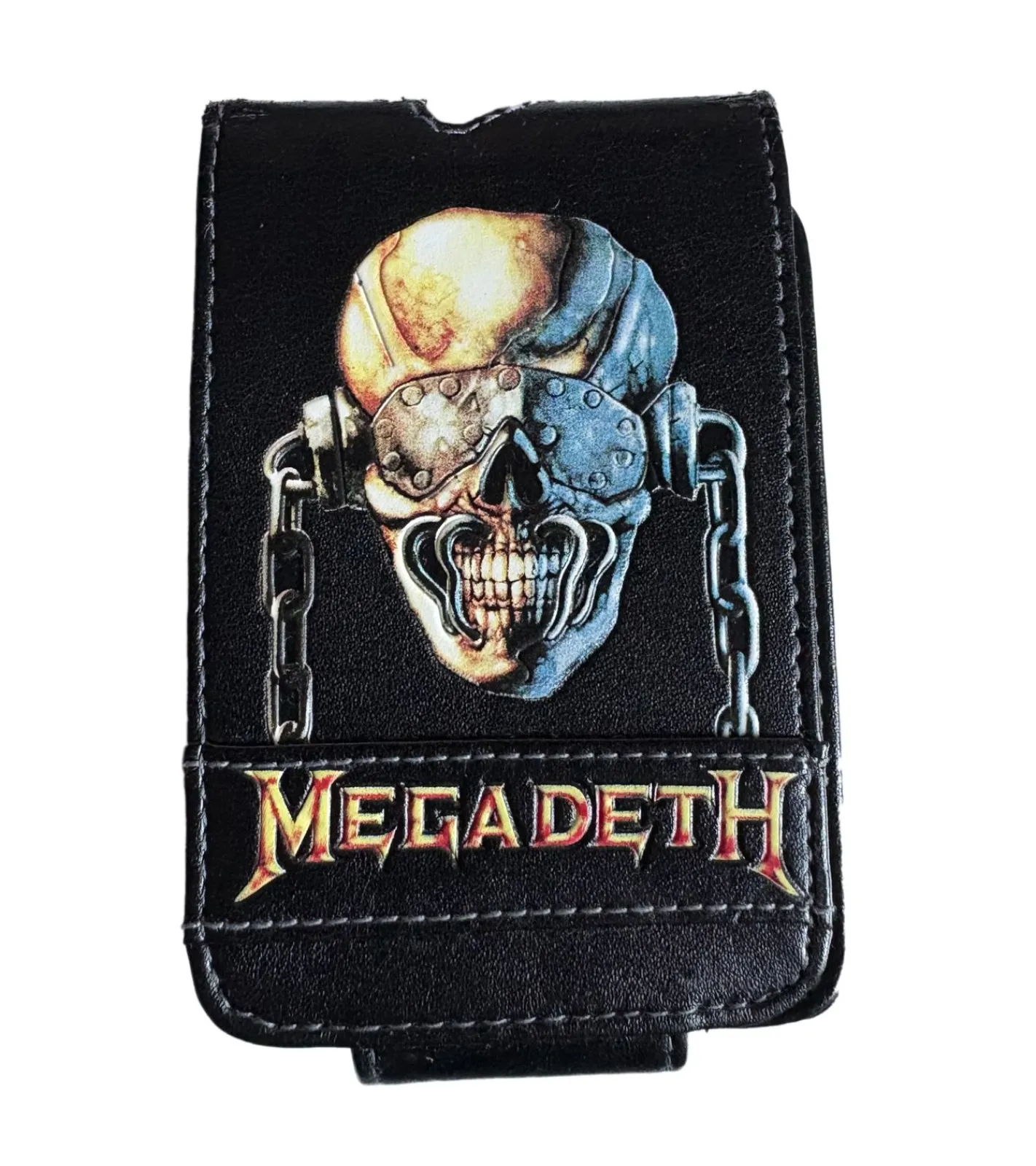 Rucksäcke & Taschen*BioworldMerch Megadeth Thrash-Metal-Band MP3-Player-Hülle mit Klettverschluss iPod-Player 11x7x1,5 cm MP3-Schutz Schwarz