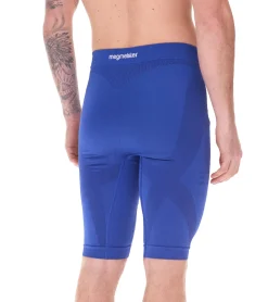 Sportunterbekleidung|Radsport*megmeister Herren Kompressions-Shorts mit Body-Mapping-Belüftung Rad-Shorts Antibakteriell und Geruchshemmend Kompressions-Bekleidung BC31 Blau