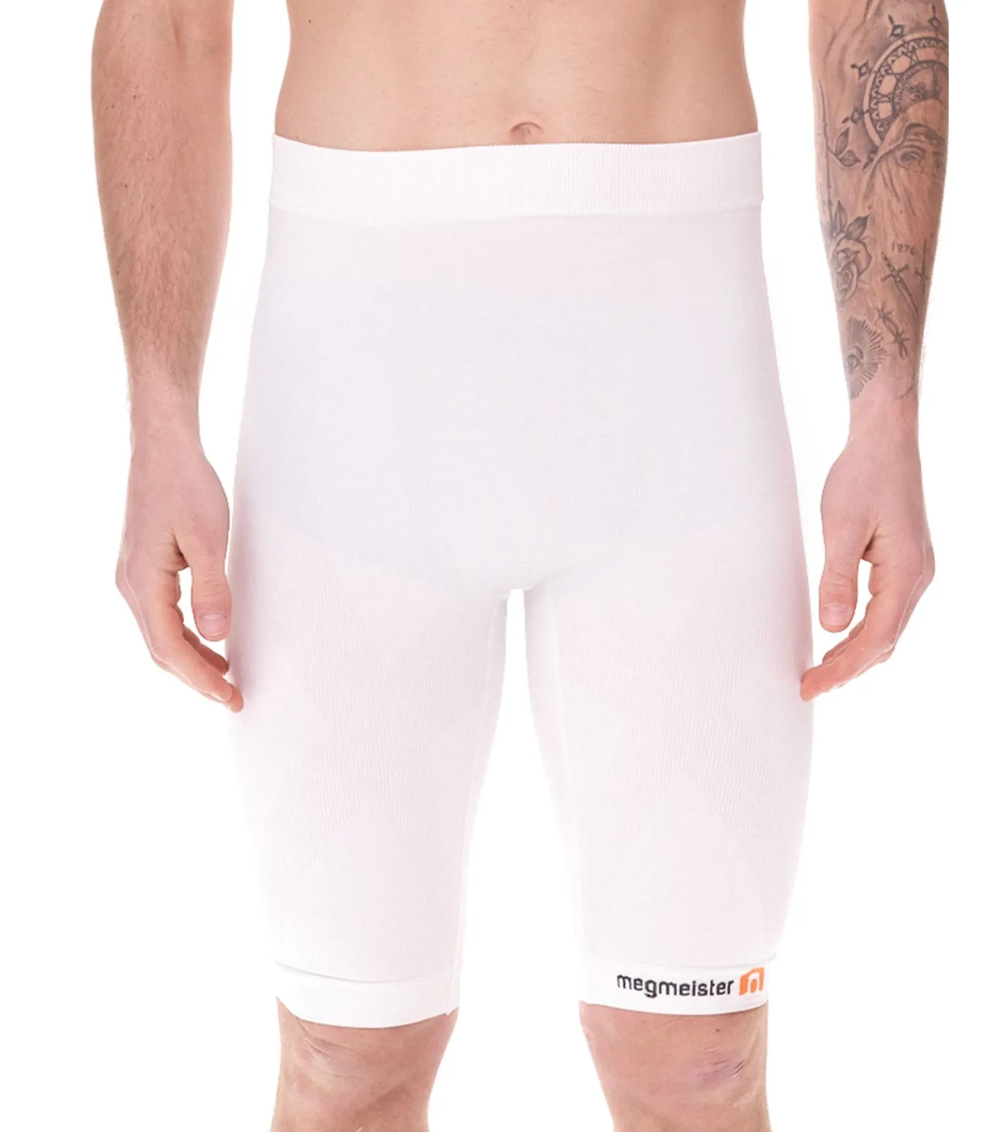 Sportunterbekleidung|Radsport*megmeister Herren Kompressions-Shorts mit Body-Mapping-Belüftung Rad-Shorts Antibakteriell und Geruchshemmend Kompressions-Bekleidung BC31 Blau, Schwarz oder Weiß