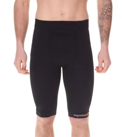 Sportunterbekleidung|Radsport*megmeister Herren Kompressions-Shorts mit Body-Mapping-Belüftung Rad-Shorts Antibakteriell und Geruchshemmend Kompressions-Bekleidung BC31 Schwarz