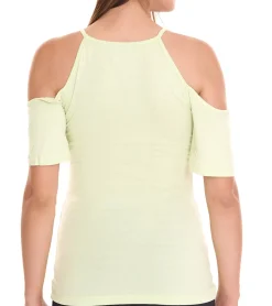 Tops & T-Shirts*melrose Damen Off-Shoulder-Shirt mit Blumenborder elegantes Ausgeh-Top 11037716 Grün