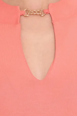 Tops & T-Shirts*melrose Damen Top stylisches Sommer-Shirt mit Schlüsselloch-Ausschnitt 33295914 Orange