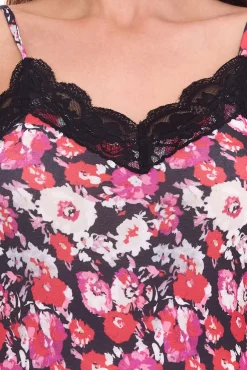 Tops & T-Shirts*melrose Damen Top stylisches Sommer-Shirt mit Allover Blumen-Muster 91032254 Rot/Schwarz