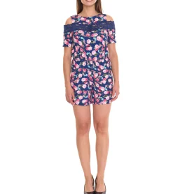 Jumpsuits*melrose Jumpsuit ansprechender Damen Overall im Blumen-Muster 25315223 Blau/Bunt