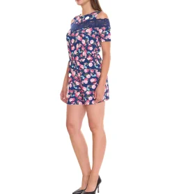 Jumpsuits*melrose Jumpsuit ansprechender Damen Overall im Blumen-Muster 25315223 Blau/Bunt