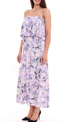 Kleider*melrose Maxi-Kleid feminines Damen Bandeau-Kleid mit floralem Allover-Print 55799824 Violett