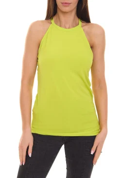 Tops & T-Shirts*melrose Sandy Damen Top Sommer-Shirt mit extravagantem Rücken 99865217 Neongrün