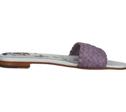 Pantoffeln & Hausschuhe*Melvin & Hamilton Hanna Damen Pantoletten mit gewebtem Kalbsleder-Riemen Sandale Sommer-Schuhe 26 116585 Violett/Bunt