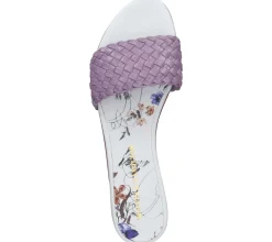 Pantoffeln & Hausschuhe*Melvin & Hamilton Hanna Damen Pantoletten mit gewebtem Kalbsleder-Riemen Sandale Sommer-Schuhe 26 116585 Violett/Bunt