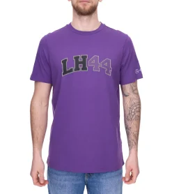 T-Shirts & Tank Tops*Mercedes-Benz AMG Petronas F1 MAPF1 FW Logo Herren Baumwoll-Shirt mit "LH 44" Schriftzug Rundhals-Shirt 701222304 002 Violett/Schwarz/Grau
