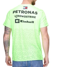 T-Shirts & Tank Tops*Mercedes-Benz AMG Petronas F1 Herren T-Shirt mit Sponsoren-Logos oder George Russell-Print Kurzarm-Shirt Neon-Grün oder Lila