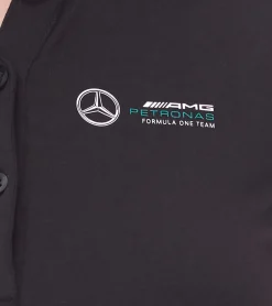 Poloshirts & Blusen*Mercedes-Benz AMG Petronas F1 MAPF1 Polo Damen Baumwoll-Shirt Polo-Shirt mit Team-Logos und farblichen Akzenten Kurzarm-Shirt 701222289 001 Schwarz