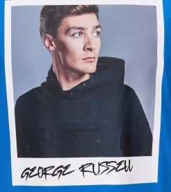 T-Shirts & Tank Tops|Große Größen*Mercedes-Benz AMG Petronas F1 MAPF1 Portrait oder Logo Herren Baumwoll-Shirt mit George Russel Print Rundhals-Shirt 701222296-701222304 Blau oder Lila