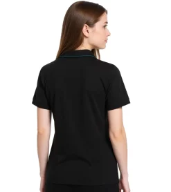 Poloshirts & Blusen*Mercedes-Benz AMG Petronas F1 MAPF1 Polo Damen Baumwoll-Shirt Polo-Shirt mit Team-Logos und farblichen Akzenten Kurzarm-Shirt 701227044 001 Schwarz